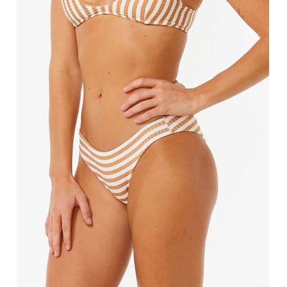 Rip Curl Premium Surf Cheeky Bikini Bottom - Light Brown Large NWT - Picture 3 of 9